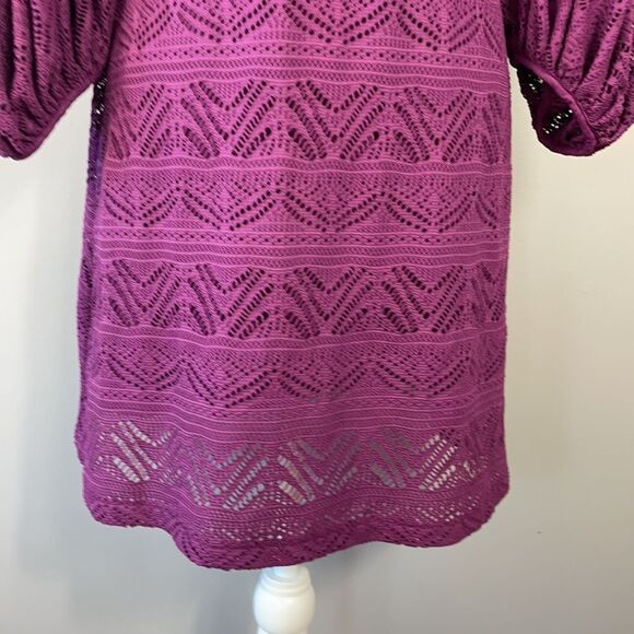 Anthropologie Maeve Leila Purple Crochet Mini Dress. Size XS. - Picture 8 of 11